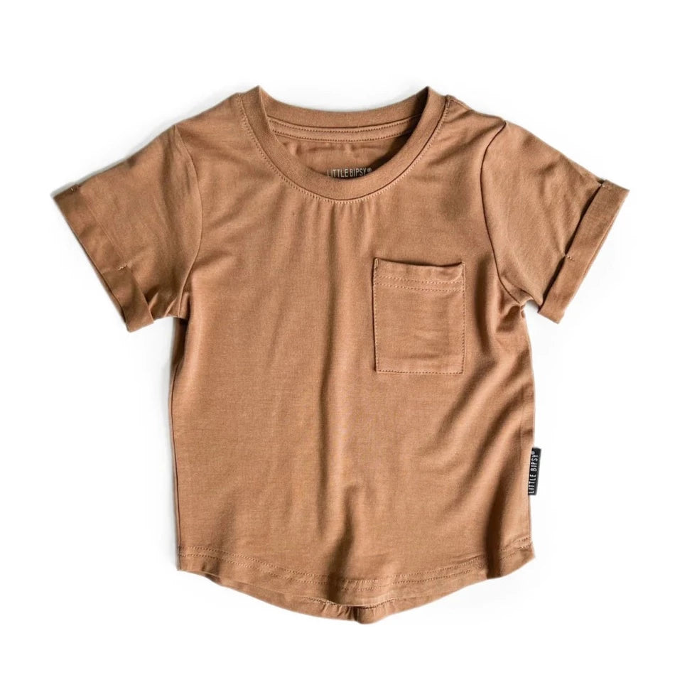 Little Bipsy Short Sleeve Pocket Tee - Nutmeg