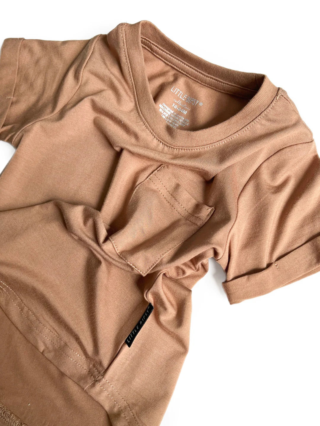 Little Bipsy Short Sleeve Pocket Tee - Nutmeg