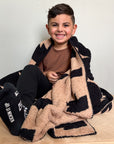 Black + Camel Bolt Cozy Blanket
