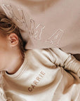Mama Varsity Embroidered Crewneck Sweatshirt - Neutrals