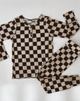 Bamboo Two Piece Pajamas | Black Checkerboard