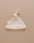 Vanilla Organic Ribbed Newborn Knot Hat