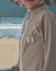 UPF 50 RASHGUARD ONESIE - LATTE