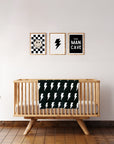Lightning Bolt Fuzzy Blanket | Black