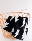 Lightning Bolt Fuzzy Blanket | Black