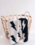 Lightning Bolt Fuzzy Blanket | Black