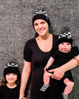 Black Check Beanie