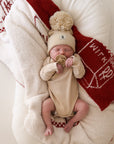 ff Pom Top Knit Beanie | Oatmeal