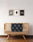 Smiley Fuzzy Blanket | Black