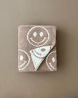 Smiley Fuzzy Blanket | Latte