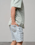 Straight Denim Short - Light Wash