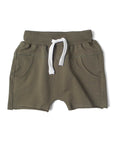 STORY FLASH SALE Raw Edge Harem Shorts - Dark Moss (Large Sizes)