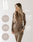 Women's Bamboo Pajama | Faded Brown Checkerboard || MATCHING KIDS