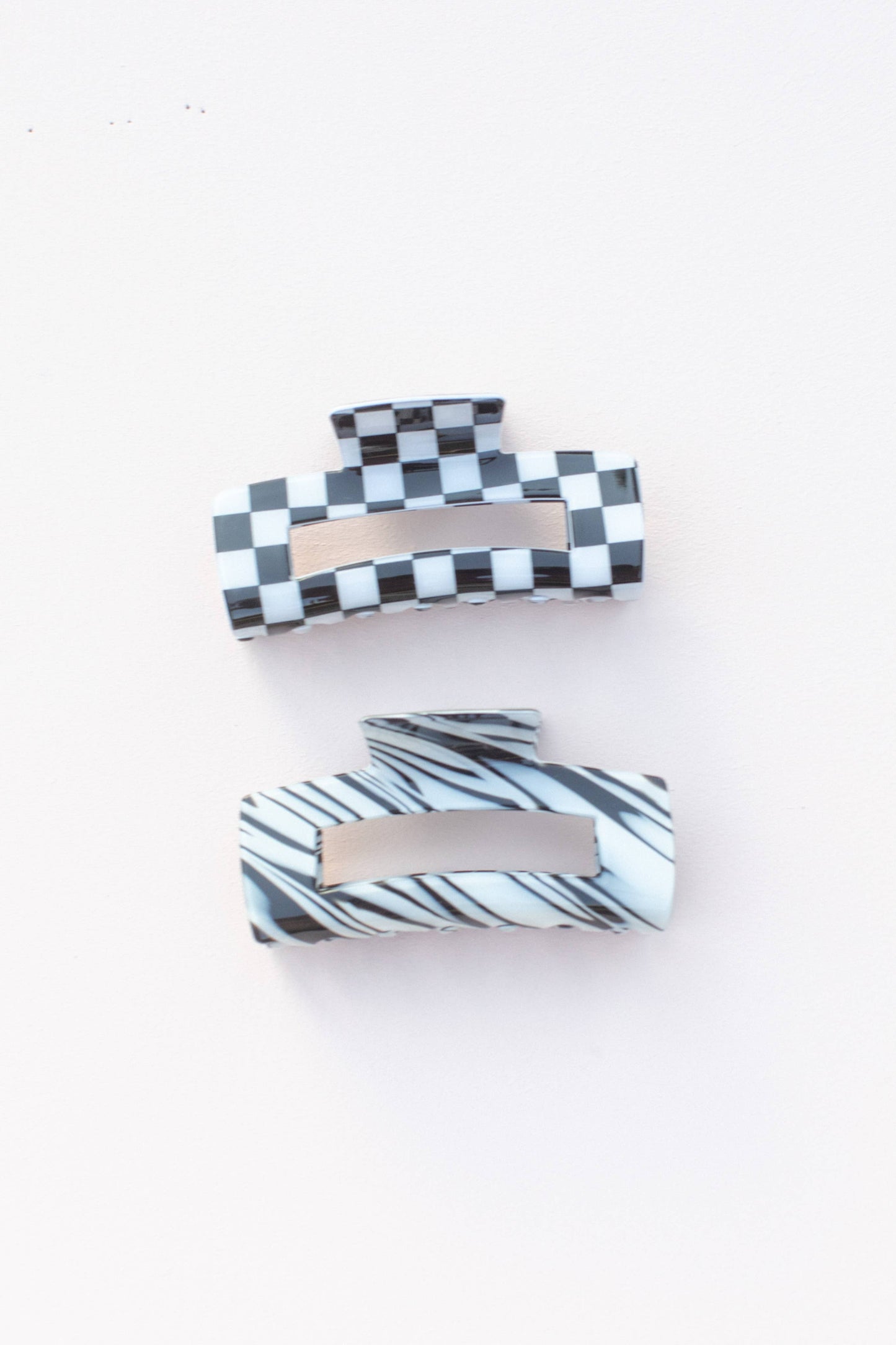Marble Checker Hair Clip Hair Claw