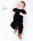 STORY FLASH SALE Snap Romper - Black