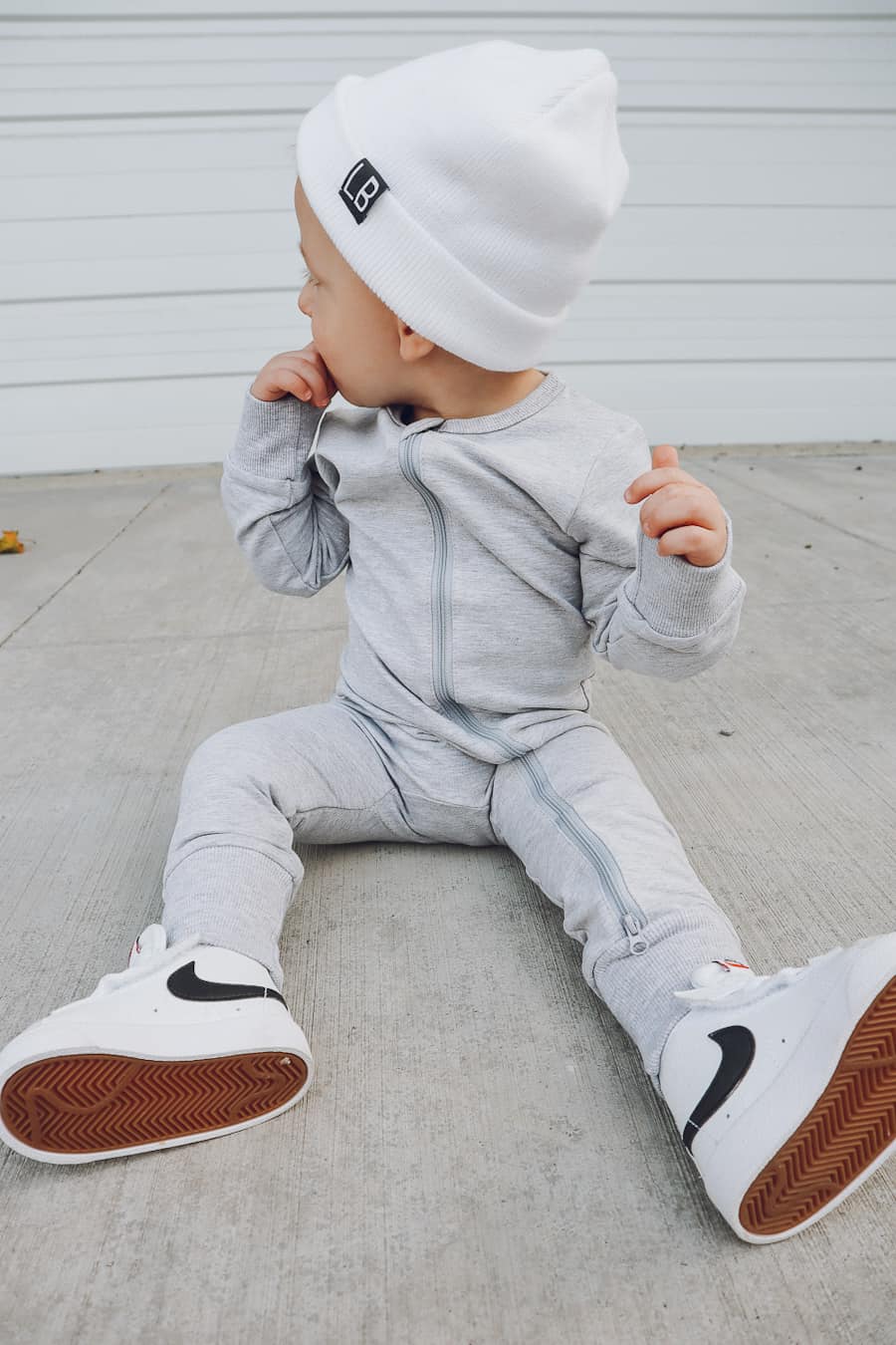 Little Bipsy 2 Way Zip Romper - Grey