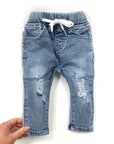 Light Wash Distressed Denim