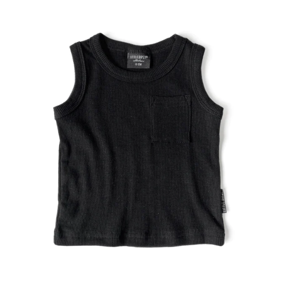 Little Bipsy Ribbed Tank - Black
