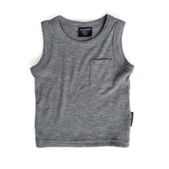 Little Bipsy Ribbed Tank - Grey