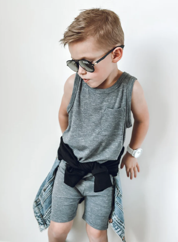 Little Bipsy Ribbed Tank - Grey