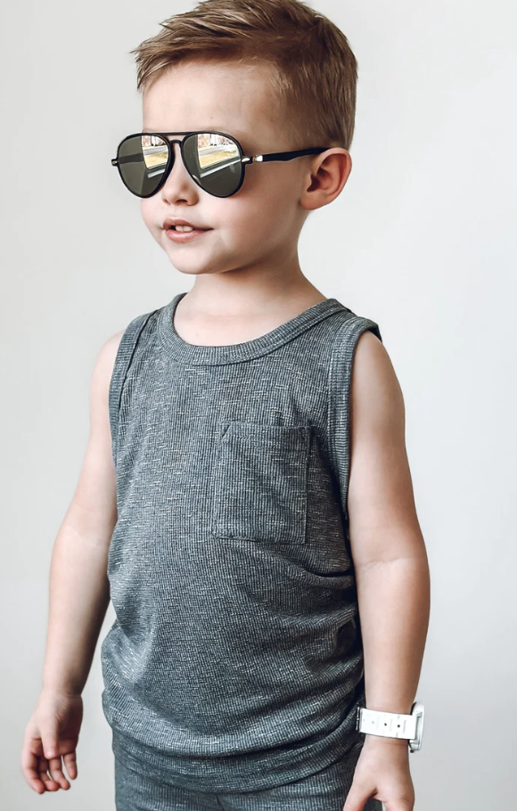 Little Bipsy Ribbed Tank - Grey