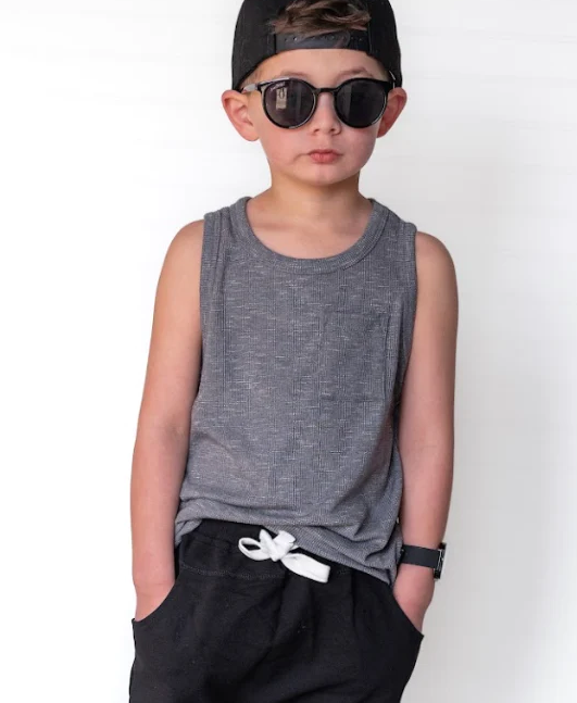 Little Bipsy Ribbed Tank - Grey