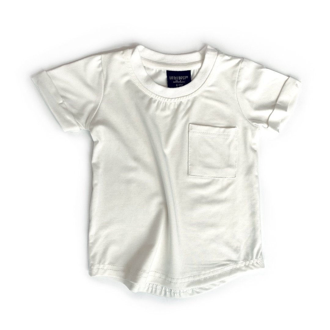 Little Bipsy Short Sleeve Pocket Tee - Off White