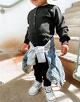 Hooded Denim Jacket - Grey