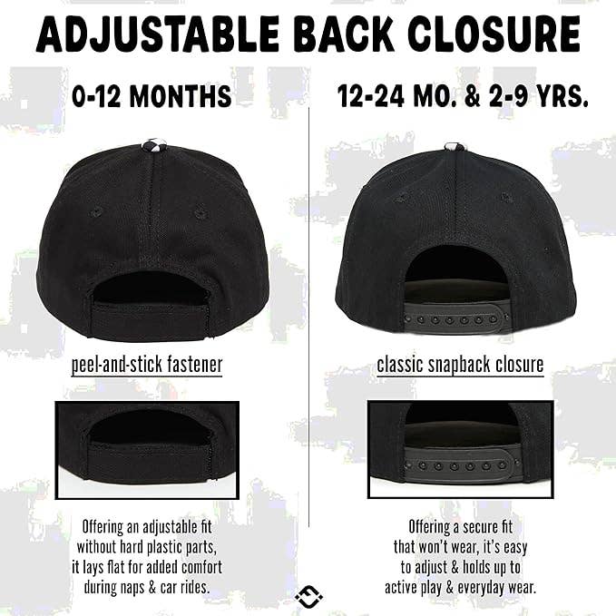Flat Brim Trucker Hat - Checker Brim - Black