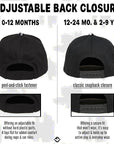 Flat Brim Trucker Hat - Checker Brim - Black