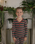 Bamboo Two Piece Pajamas | Holiday Stripe