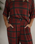 Women's Boxy Tee Lounge Set | Christmas Plaid
