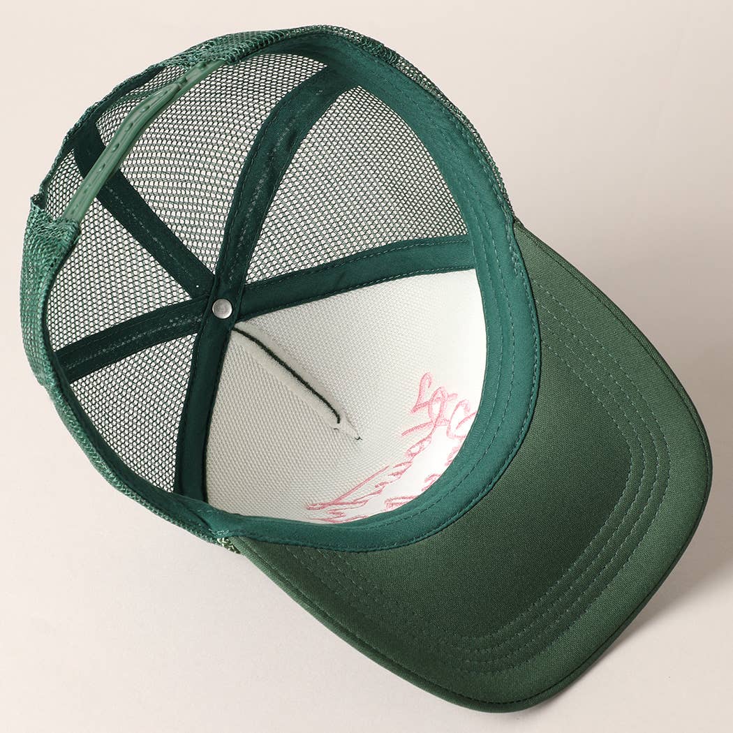 Howdy Darlin&#39; Embroidered Mesh Back Trucker Cap: One Size / BLACK