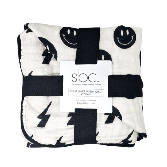 Bowie x Smiley Organic Muslin Quilt -PREORDER