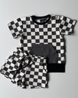 CHECKERED COLOR BLOCK • SHORTS