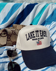 Lake it Easy - Navy Vintage Trucker Hat