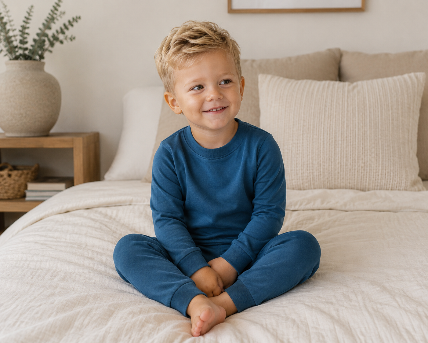 Bamboo Teal Long Sleeve PJs