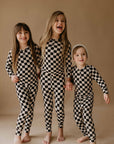 Bamboo Two Piece Pajamas | Black Checkerboard