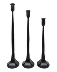 Black Cast Iron Taper Candle Holders, Set of 3 - Home Decor