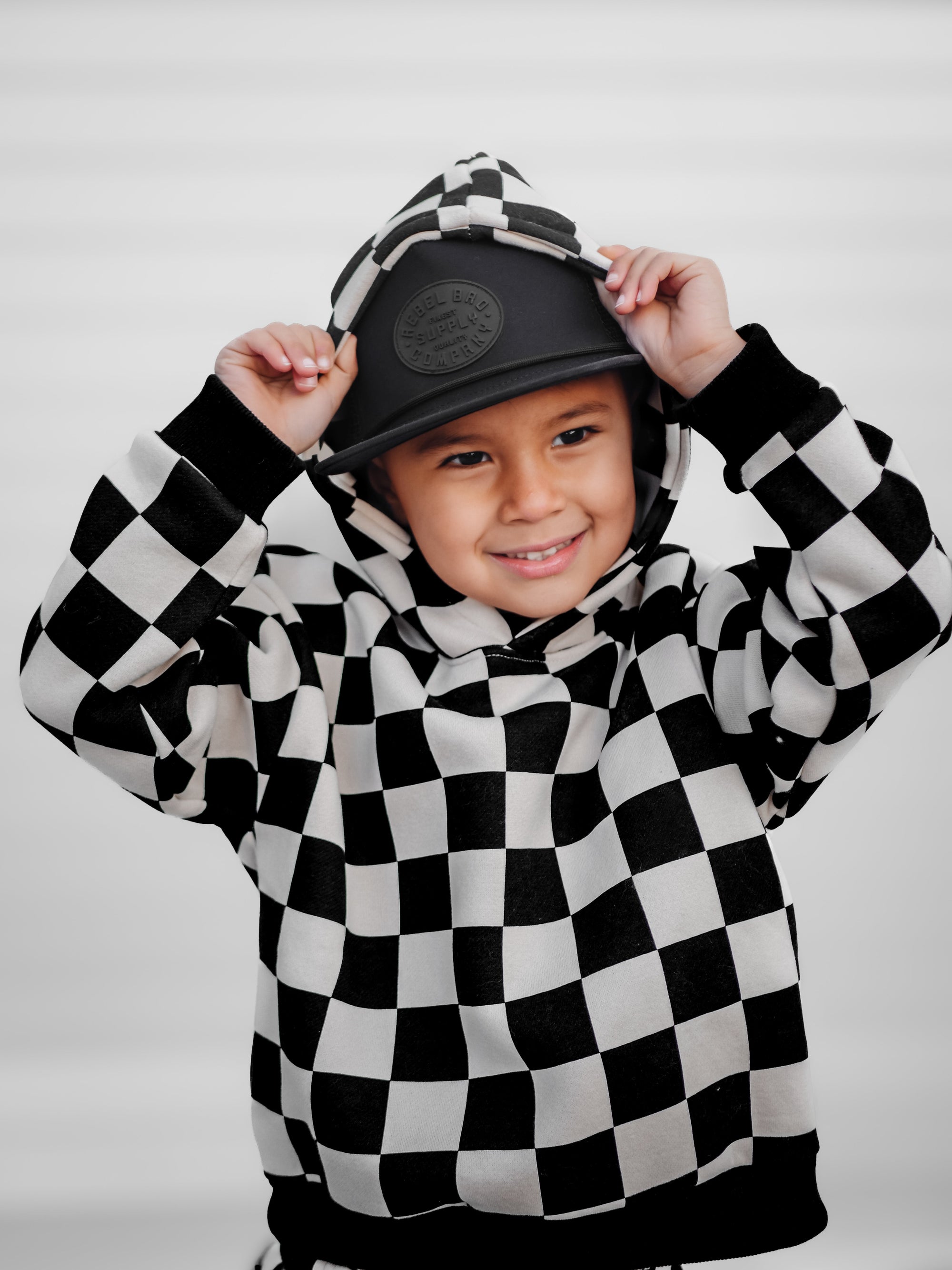 Fleece Hoodie + Sweatpants Set in Venice (Checkered)