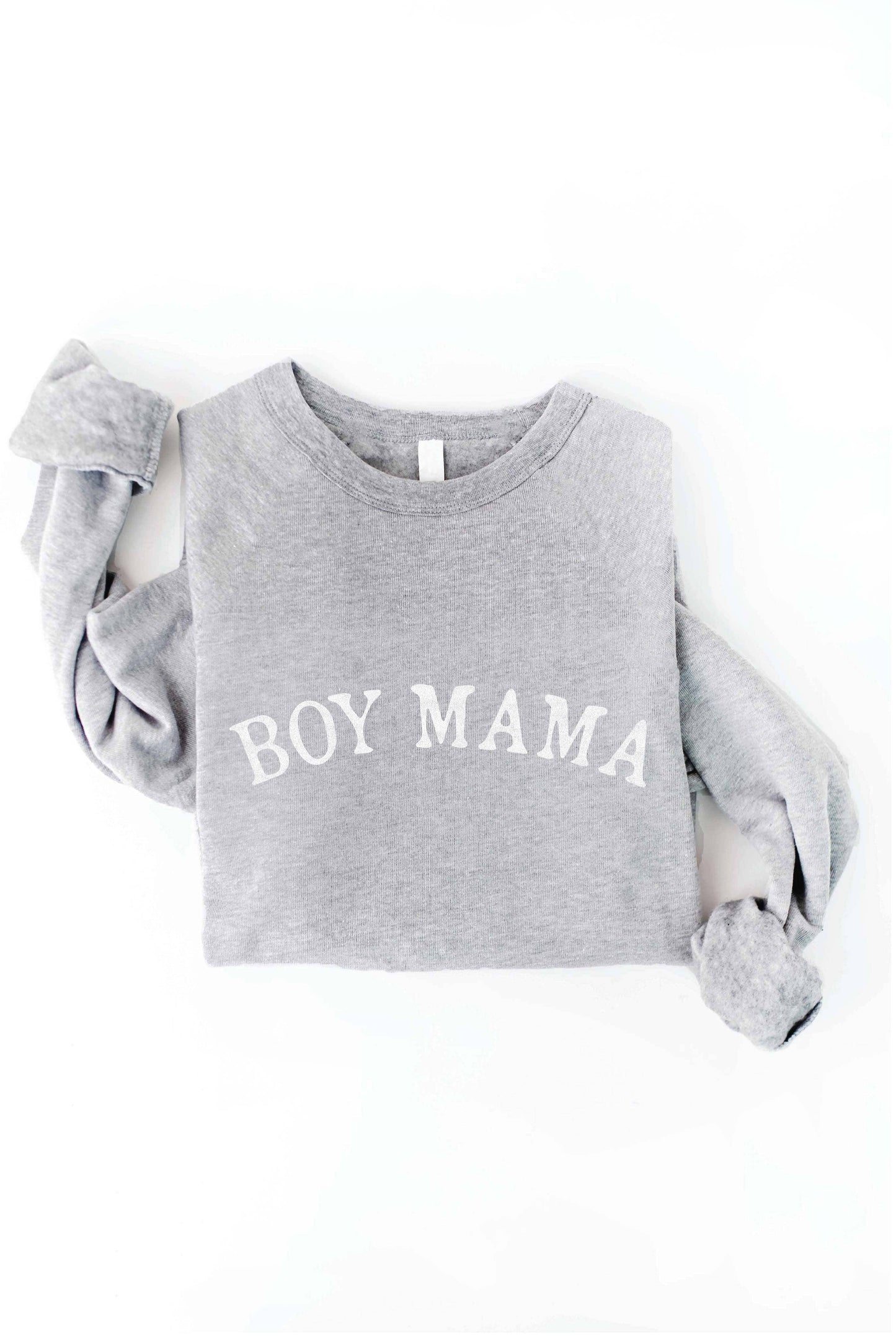 BOY MAMA Graphic Sweatshirt: M / HEATHER DUST