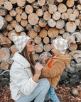 TAN CHECKERED BEANIE