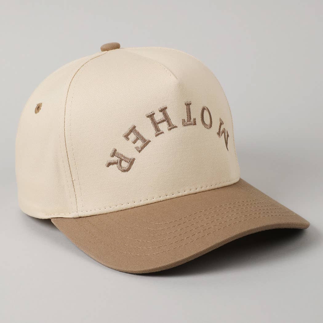 MOTHER Upside Down Lettering Embroidery Cap: Black / ONE SIZE