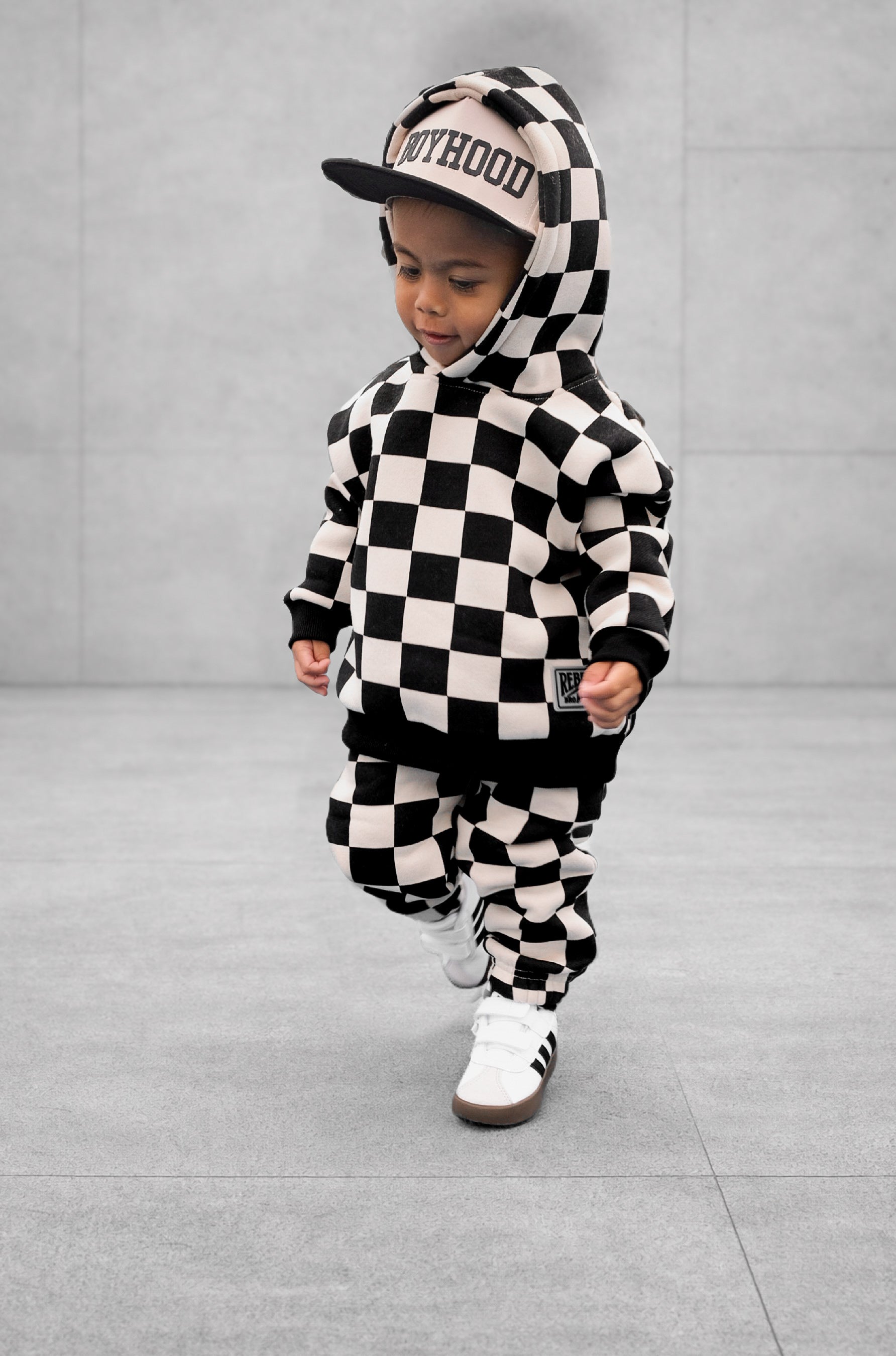 Fleece Hoodie + Sweatpants Set in Venice (Checkered)