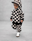 Fleece Hoodie + Sweatpants Set in Venice (Checkered)