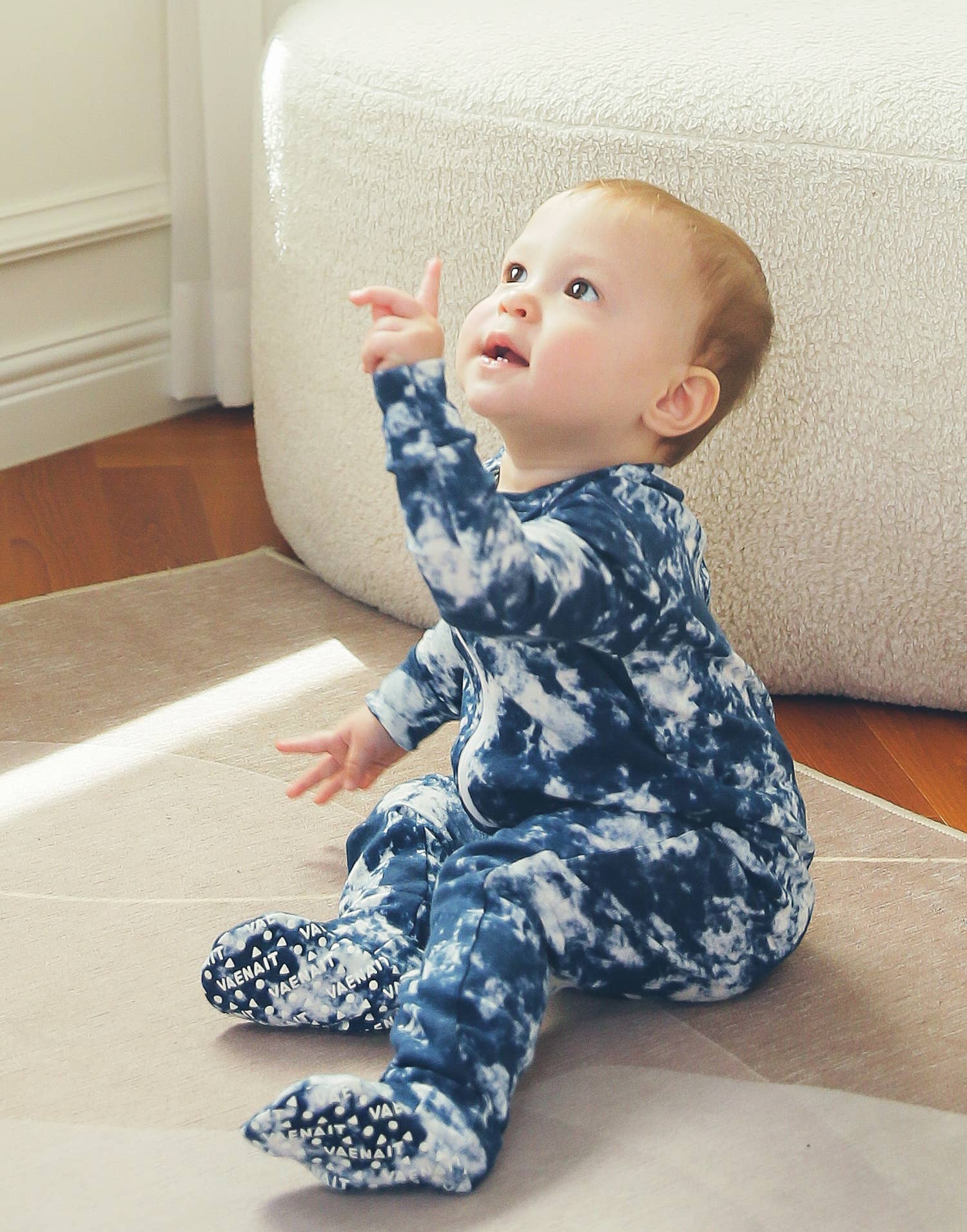 Cotton 2-Way Zip Baby Infant Footie Pajama-Prism Navy-C