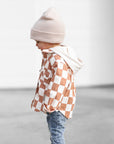 Hooded Flannel in Neutral Checkered