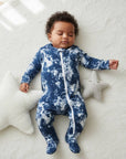 Cotton 2-Way Zip Baby Infant Footie Pajama-Prism Navy-C