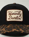Howdy Darlin' Embroidered Leopard Brim Trucker Hat