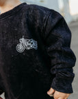 Moto Sweatshirt Acid Wash Black